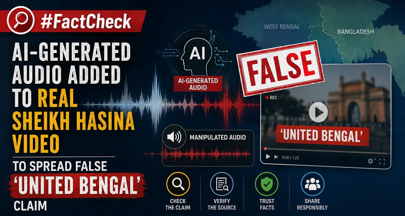 AI-generated audio added to real Sheikh Hasina video to spread false ‘United Bengal’ claim